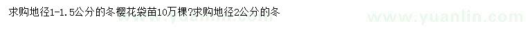 求購(gòu)地徑1-1.5公分冬櫻花