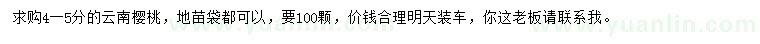 求購4-5分云南櫻桃