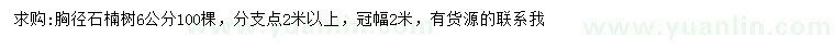 求購胸徑6公分石楠樹(shù)