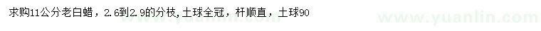 求購11公分老白蠟