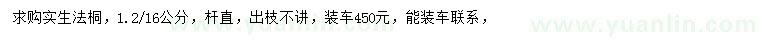 求購1.2米量16公分法桐