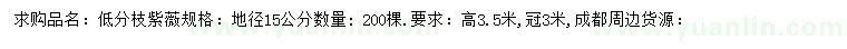 求購地徑15公分紫薇