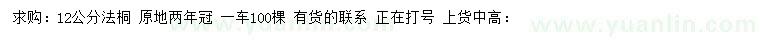 求購12公分法桐
