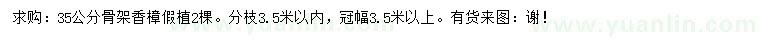 求購35公分香樟