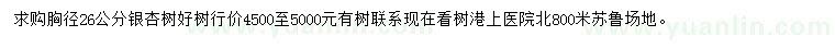求購胸徑26公分銀杏