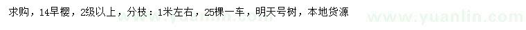 求購14公分早櫻