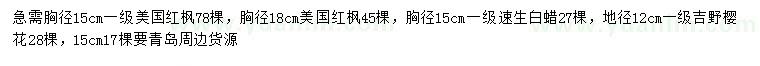 求購(gòu)美國(guó)紅楓、速生白蠟、吉野櫻