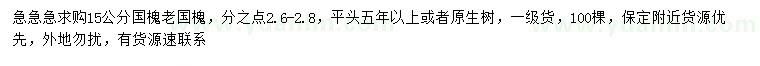 求購(gòu)15公分國(guó)槐