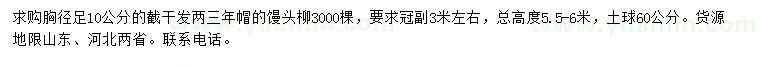 求購胸徑10公分饅頭柳