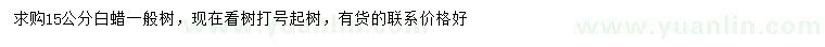 求購15公分白蠟