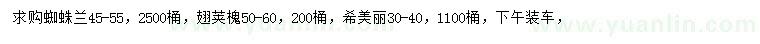 求購蜘蛛蘭、翅莢槐、希美麗