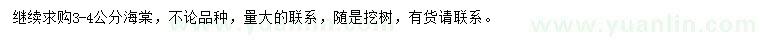 求購3-4公分海棠