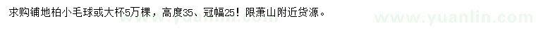 求購冠幅25公分鋪地柏