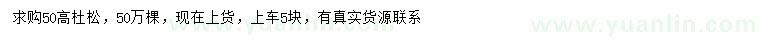 求購高50公分杜松