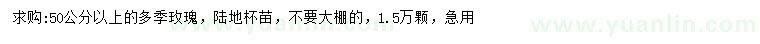 求購50公分以上多季玫瑰