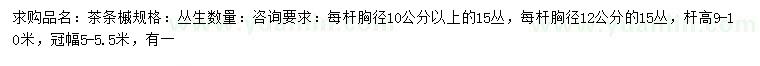 求購每桿胸徑10公分以上、12公分叢生茶條槭