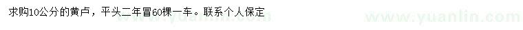 求購(gòu)10公分黃盧