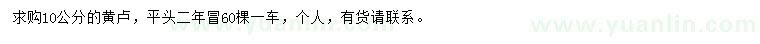 求購(gòu)10公分黃盧