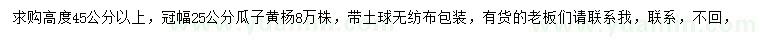 求購冠幅25公分瓜子黃楊