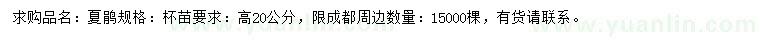 求購(gòu)高20公分夏鵑