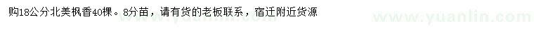 求購18公分北美楓香