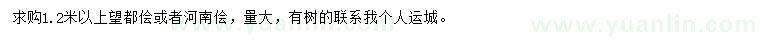 求購1.2米以上望都儈/河南儈
