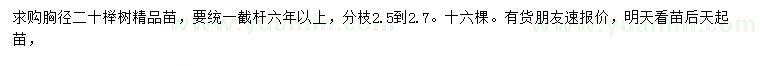 求購胸徑20公分櫸樹