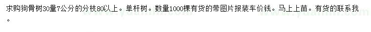 求購30公分量7公分狗骨樹