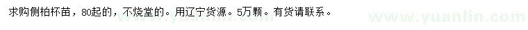 求購側(cè)柏