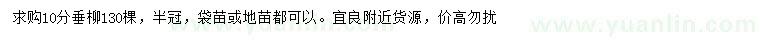 求購10公分垂柳