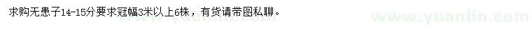求購14-15公分無患子