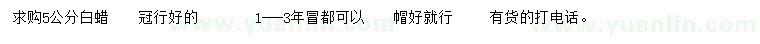 求購(gòu)5公分白蠟