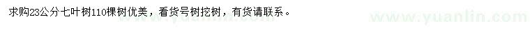 求購23公分七葉樹