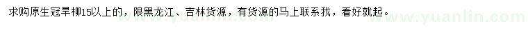求購15公分以上旱柳