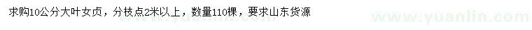 求購(gòu)10公分大葉女貞