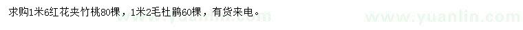 求購(gòu)1.6米紅花夾竹桃、1.2米毛杜鵑