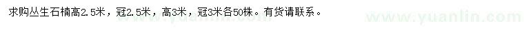 求購冠幅2.5、3米叢生石楠