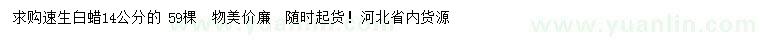 求購(gòu)14公分速生白蠟