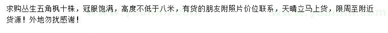求購(gòu)叢生五角楓