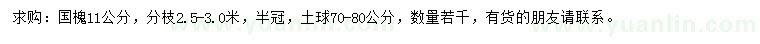 求購(gòu)11公分國(guó)槐