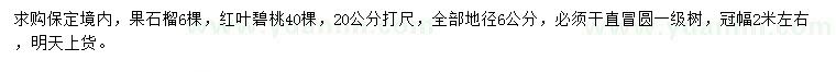求購果石榴、紅葉碧桃