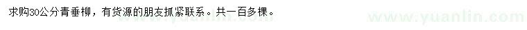 求購30公分青垂柳