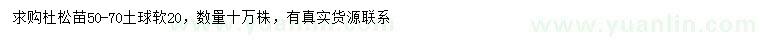 求購(gòu)50-70公分杜松苗