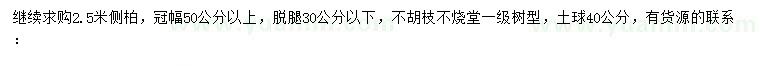 求購冠幅50公分以上側(cè)柏