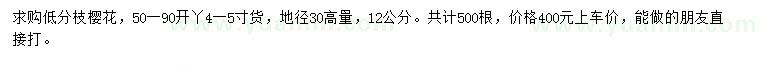 求購(gòu)30公分量12公分櫻花