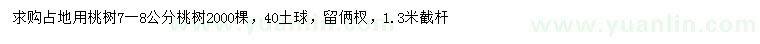 求購7-8公分桃樹