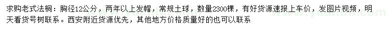 求購胸徑12公分法桐