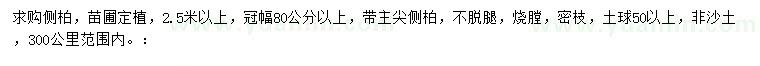 求購(gòu)冠幅80公分以上側(cè)柏