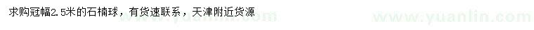 求購冠幅2.5米石楠球