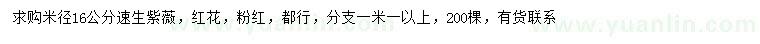 求購(gòu)米徑16公分速生紫薇